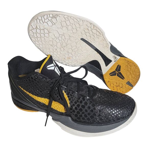 Nike Zoom Kobe VI 6 Black Del Sol 429659 002 Yellow White 12 US Basketball 46 EU